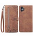 SoFetch Bruin Kant Bloem Wallet Hoesje met Polsbandje voor de Nothing Phone (1)
