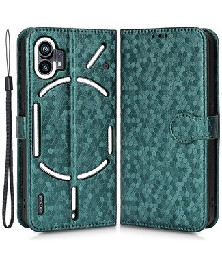SoFetch Groen Stippen Bookcase Hoesje met Polsbandje Nothing Phone (1)
