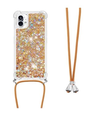 SoFetch Goud Glitters TPU Hoesje met Koord Nothing Phone (1)