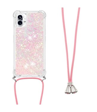 SoFetch Rozegoud Glitters TPU Hoesje met Koord Nothing Phone (1)