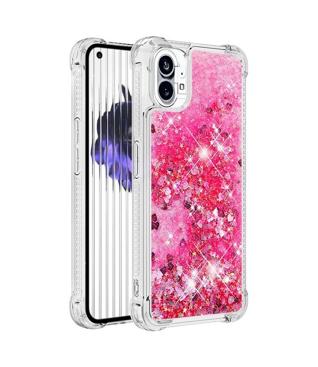 SoFetch Magenta Glitters TPU Hoesje voor de Nothing Phone (1)