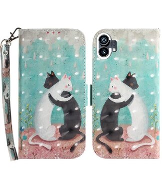 SoFetch Poezen Bookcase Hoesje met Polsbandje Nothing Phone (1)