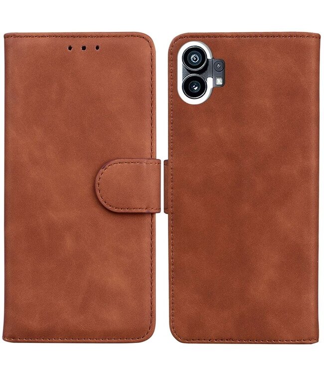 SoFetch Bruin Effen Bookcase Hoesje voor de Nothing Phone (1)