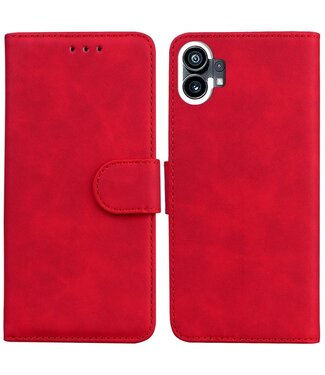 SoFetch Rood Effen Bookcase Hoesje Nothing Phone (1)