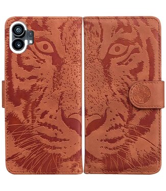 SoFetch Bruin Tijger Bookcase Hoesje Nothing Phone (1)