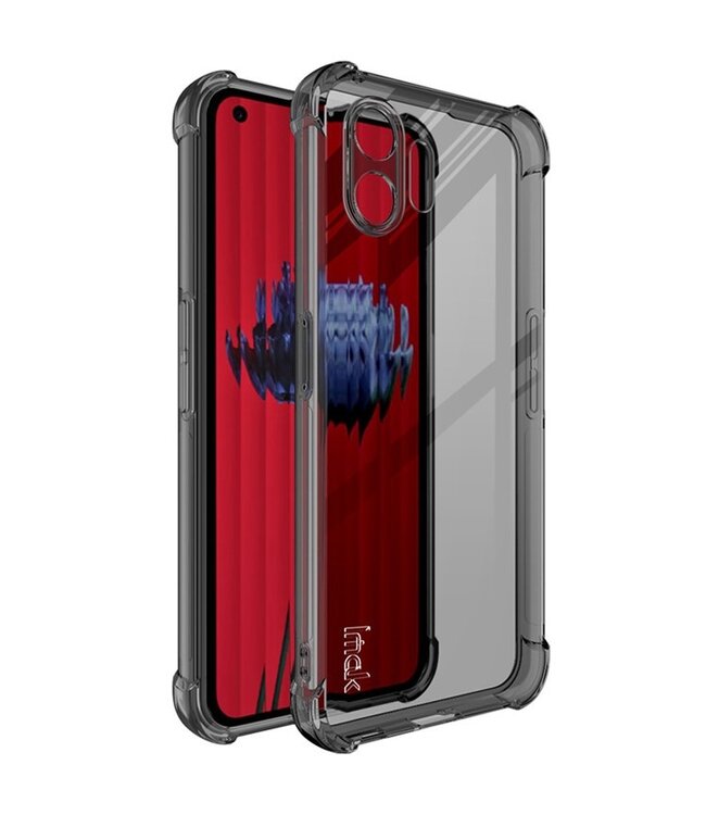 IMAK Imak Transparant / Zwart Valbestendig TPU Hoesje voor de Nothing Phone (2)