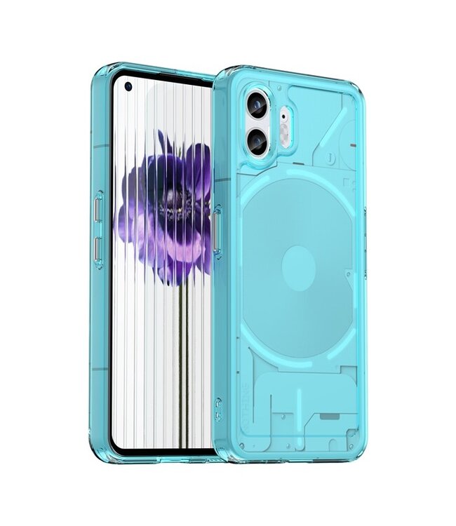 SoFetch SoFetch Transparant / Blauw Krasbestendig TPU Hoesje voor de Nothing Phone (2)