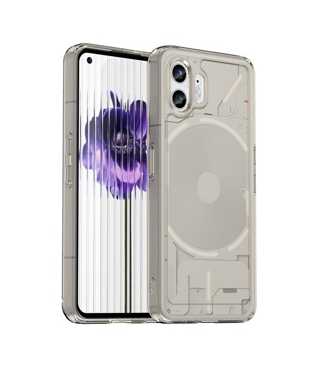 SoFetch SoFetch Transparant / Grijs Krasbestendig TPU Hoesje voor de Nothing Phone (2)