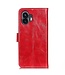 SoFetch SoFetch Rood Retrostijl Glad Bookcase Hoesje voor de Nothing Phone (2)
