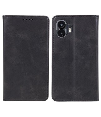 SoFetch Zwart Glad Bookcase Hoesje Nothing Phone (2)