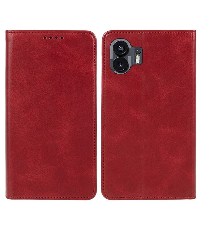 SoFetch SoFetch Rood Glad Bookcase Hoesje voor de Nothing Phone (2)