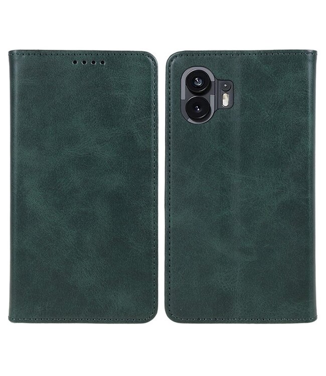 SoFetch SoFetch Groen Glad Bookcase Hoesje voor de Nothing Phone (2)