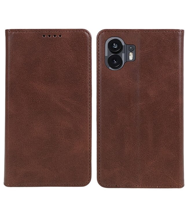 SoFetch SoFetch Bruin Glad Bookcase Hoesje voor de Nothing Phone (2)