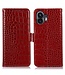 SoFetch SoFetch Rood RFID Krokodillen Bookcase Hoesje voor de Nothing Phone (2)