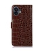 SoFetch SoFetch Bruin RFID Krokodillen Bookcase Hoesje voor de Nothing Phone (2)