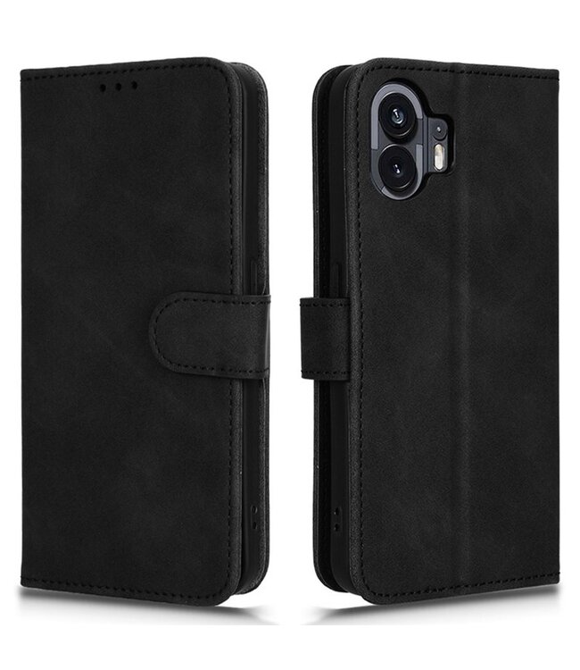 SoFetch SoFetch Zwart Zacht Bookcase Hoesje voor de Nothing Phone (2)