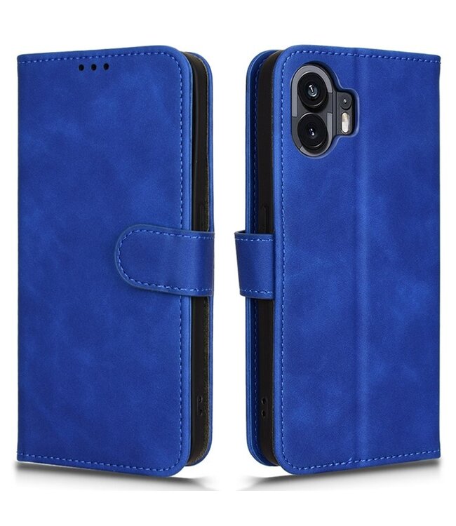 SoFetch SoFetch Blauw Zacht Bookcase Hoesje voor de Nothing Phone (2)
