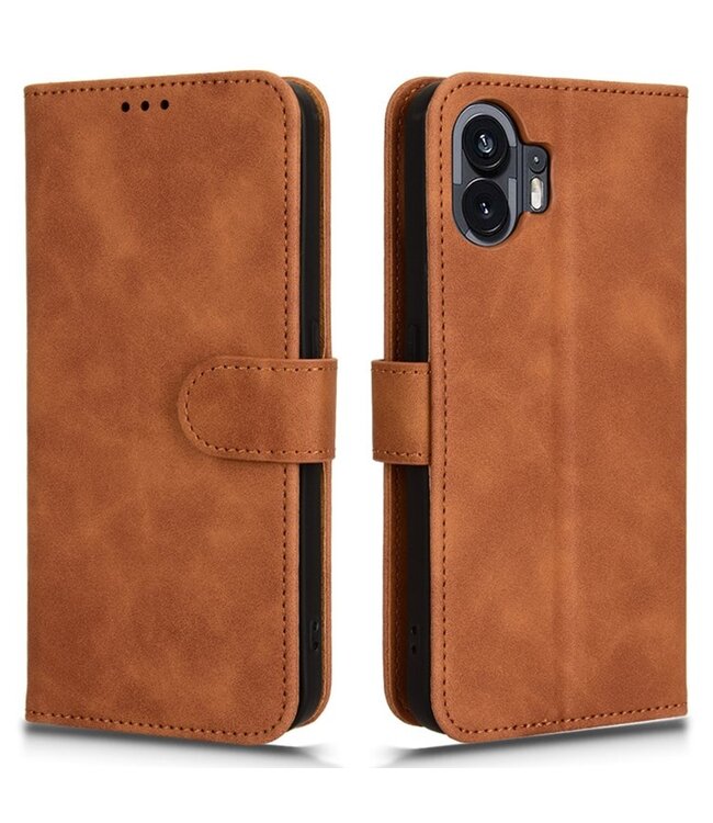 SoFetch SoFetch Bruin Zacht Bookcase Hoesje voor de Nothing Phone (2)