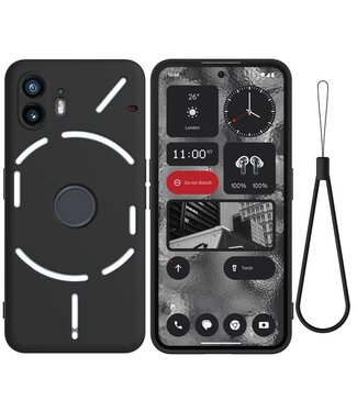 SoFetch Zwart Slim Siliconen Hoesje met Polsbandje Nothing Phone (2)