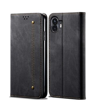 SoFetch Zwart Elegant Jeans Bookcase Hoesje Nothing Phone (2)