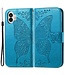 SoFetch SoFetch Blauw Vlinder Bookcase Hoesje met Polsbandje voor de Nothing Phone (2)