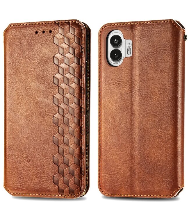 SoFetch SoFetch Bruin Ruiten Bookcase Hoesje voor de Nothing Phone (2)