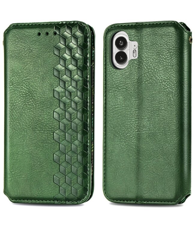 SoFetch SoFetch Groen Ruiten Bookcase Hoesje voor de Nothing Phone (2)