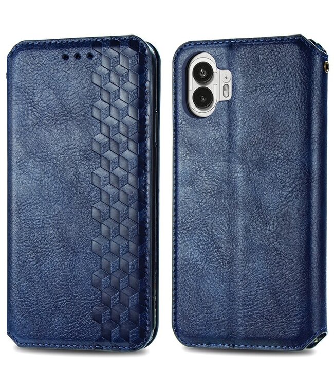 SoFetch SoFetch Blauw Ruiten Bookcase Hoesje voor de Nothing Phone (2)