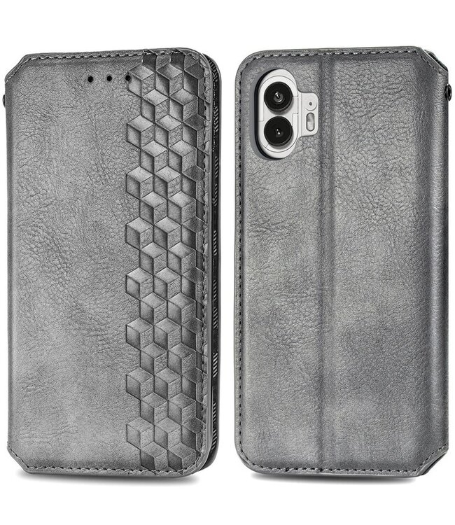 SoFetch SoFetch Grijs Ruiten Bookcase Hoesje voor de Nothing Phone (2)