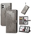SoFetch SoFetch Grijs Mandala Bookcase Hoesje met Polsbandje voor de Nothing Phone (2)