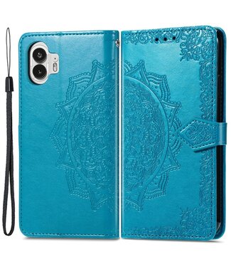 SoFetch Blauw Mandala Bookcase Hoesje met Polsbandje Nothing Phone (2)