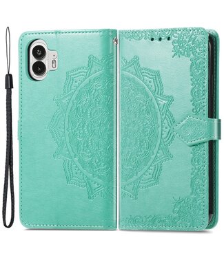 SoFetch Groen Mandala Bookcase Hoesje met Polsbandje Nothing Phone (2)