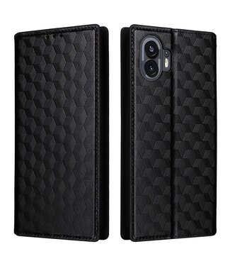 SoFetch Zwart Geometrisch Bookcase Hoesje Nothing Phone (2)