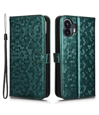 SoFetch Groen Stippen Bookcase Hoesje met Polsbandje Nothing Phone (2)