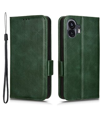 SoFetch Groen Driehoekdesign Bookcase Hoesje Nothing Phone (2)