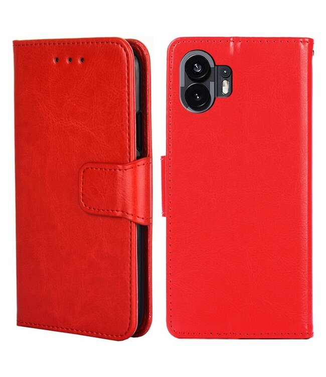 SoFetch SoFetch Rood Krasbestendig Bookcase Hoesje voor de Nothing Phone (2)