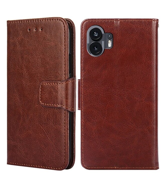 SoFetch SoFetch Bruin Krasbestendig Bookcase Hoesje voor de Nothing Phone (2)