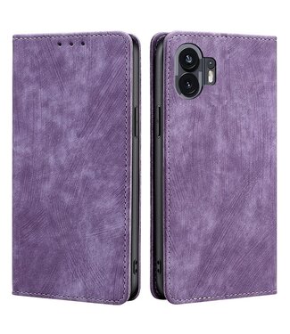 SoFetch Paars RFID Stijlvol Bookcase Hoesje Nothing Phone (2)