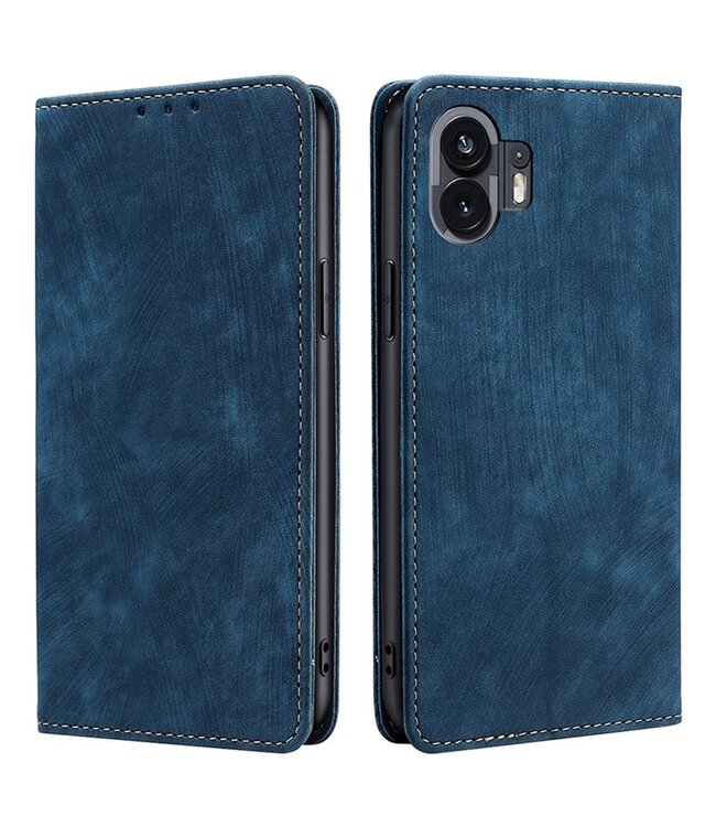 SoFetch SoFetch Blauw RFID Stijlvol Bookcase Hoesje voor de Nothing Phone (2)