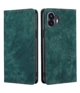 SoFetch Groen RFID Stijlvol Bookcase Hoesje Nothing Phone (2)