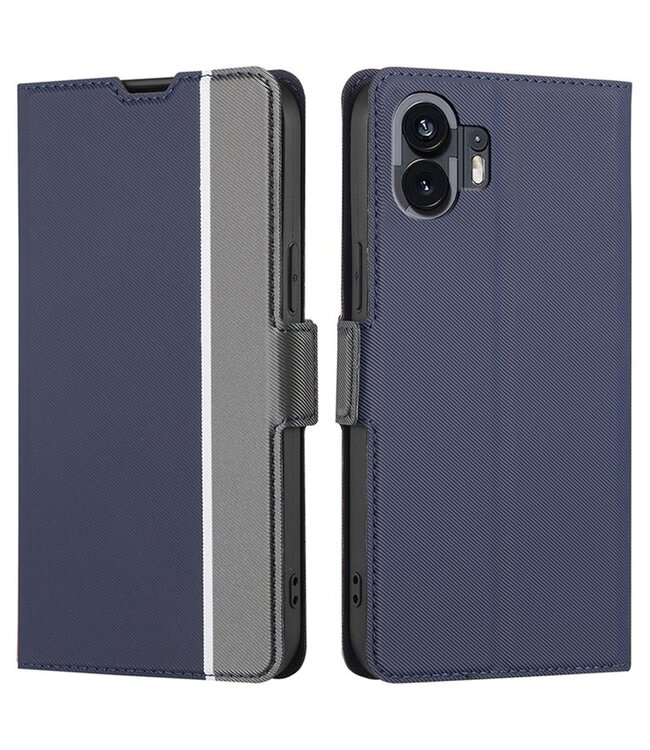 SoFetch SoFetch Blauw Twee kleuren Bookcase Hoesje voor de Nothing Phone (2)