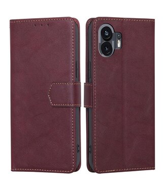 SoFetch Bordeaux Rood RFID Zakelijk Bookcase Hoesje Nothing Phone (2)