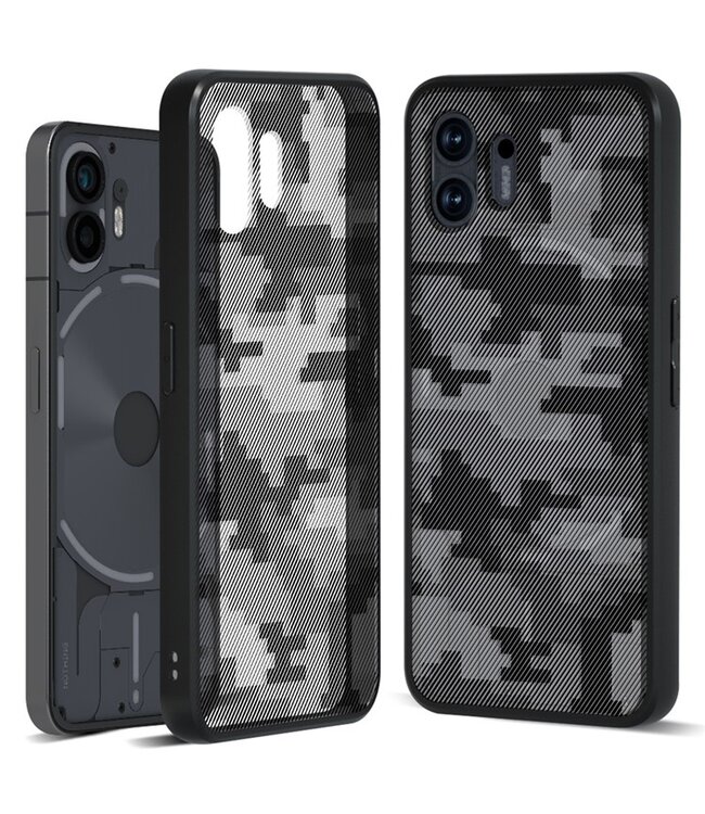 IBMRS Ibmrs Grijs Leger Pixel Hybride Hoesje voor de Nothing Phone (2)