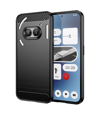 SoFetch Zwart Carbontextuur TPU Hoesje Nothing Phone (2a)