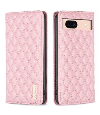 Binfen Roze Ruiten Bookcase Hoesje Google Pixel 8a