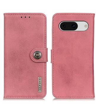 Khazneh Roze Drukknoop Bookcase Hoesje Google Pixel 8a