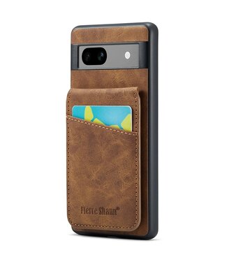 Fierre Shan Bruin RFID Houder Backcover Hoesje Google Pixel 8a