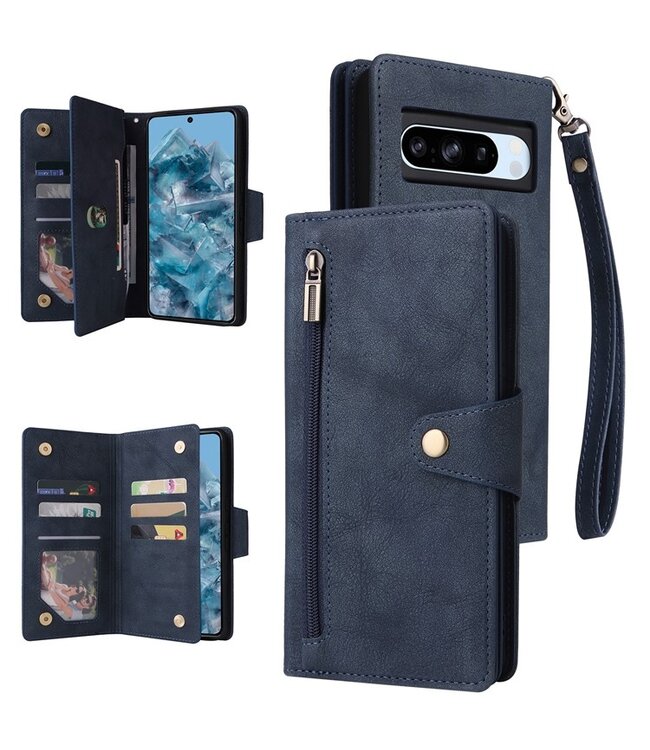 SoFetch Blauw Pasjeshouder Wallet Hoesje voor de Google Pixel 8a