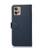 Khazneh Blauw RFID Litchee Bookcase Hoesje voor de Motorola G32