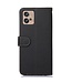 Khazneh Zwart RFID Litchee Bookcase Hoesje voor de Motorola G32